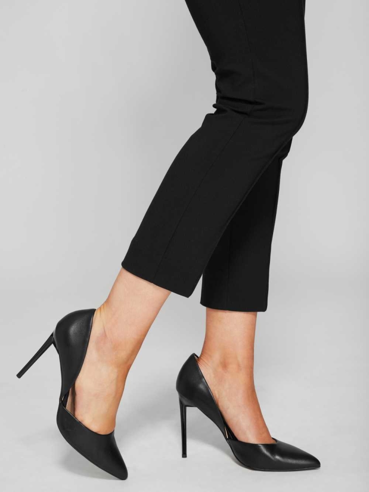 GUESS Heartbreaker Leather d'Orsay Pump Women's Pumps Black | UK4653ALI