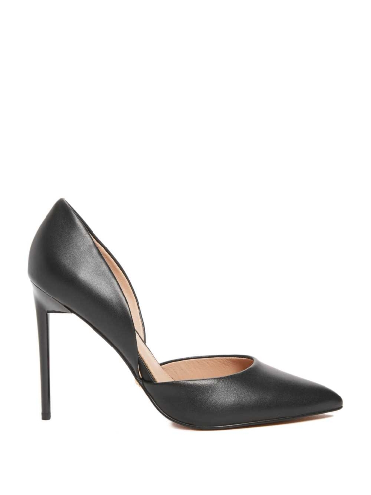 GUESS Heartbreaker Leather d'Orsay Pump Women's Pumps Black | UK4653ALI