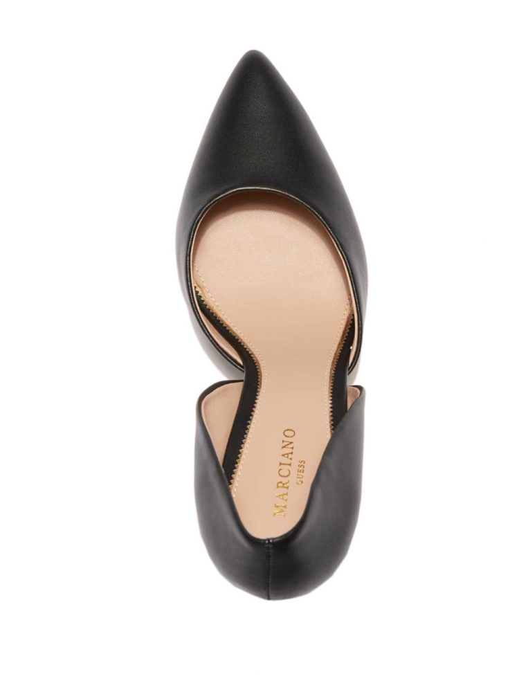 GUESS Heartbreaker Leather d'Orsay Pump Women's Pumps Black | UK4653ALI