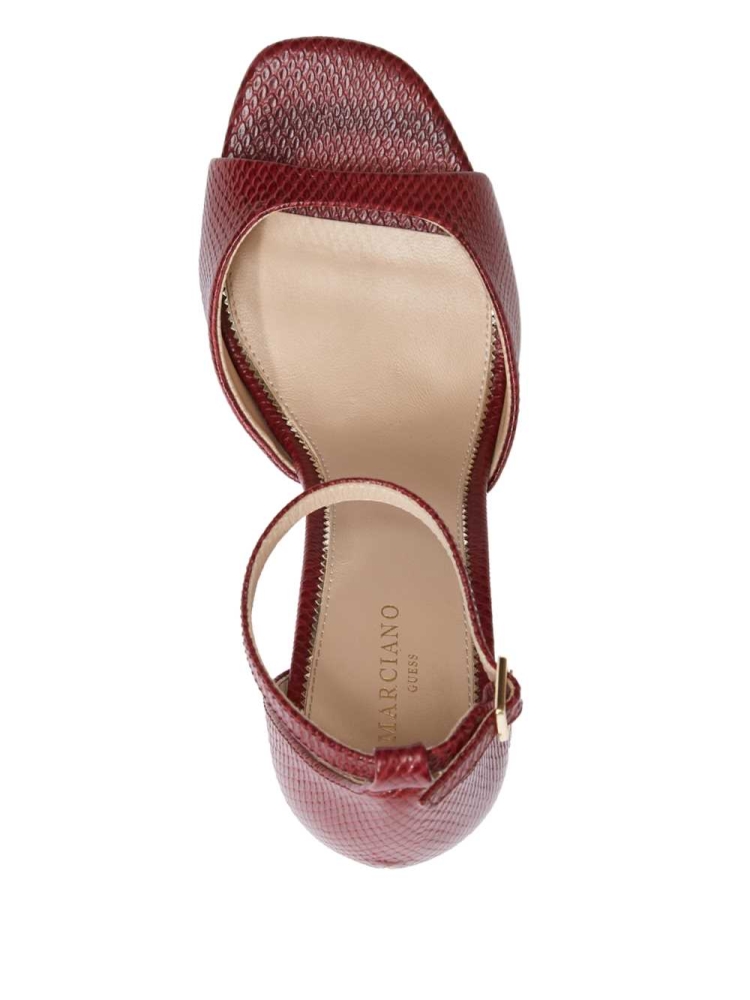 GUESS Heeled Peep-Toe Women's Heels Sandals Dark Red | UK7290KEW