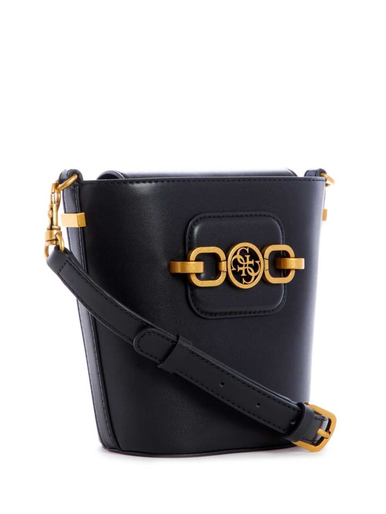 GUESS Hensely Bucket Women's Crossbodies Black | UK6052YIA