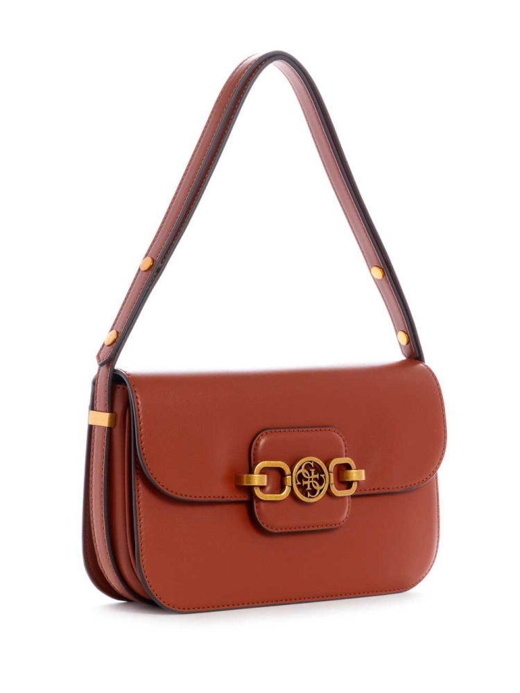 GUESS Hensely Convertible Women's Shoulder Bags Burgundy | UK2985EYW