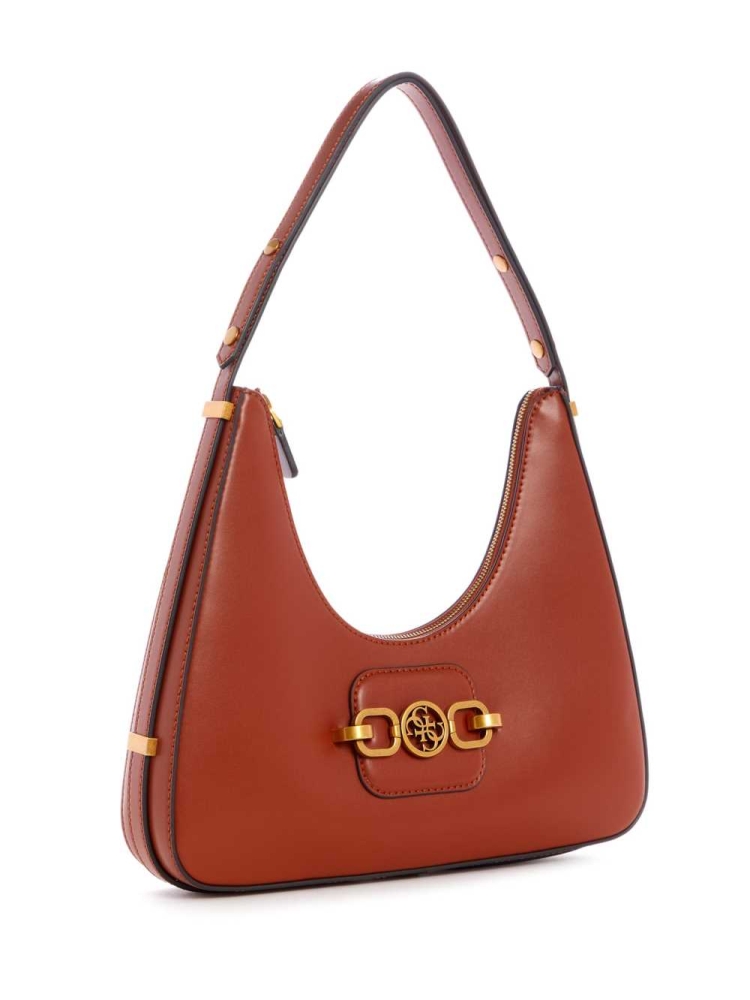 GUESS Hensely Hobo Women's Shoulder Bags Burgundy | UK0687YJL