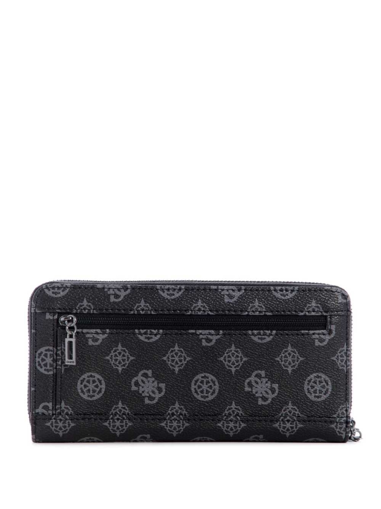 GUESS Hensely Logo Large Zip-Around Women's Wallets Wash | UK4187VIP