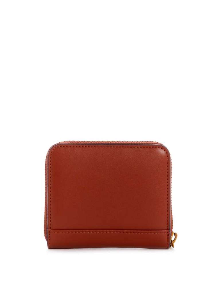 GUESS Hensely Small Zip-Around Women's Wallets Burgundy | UK3087PAD