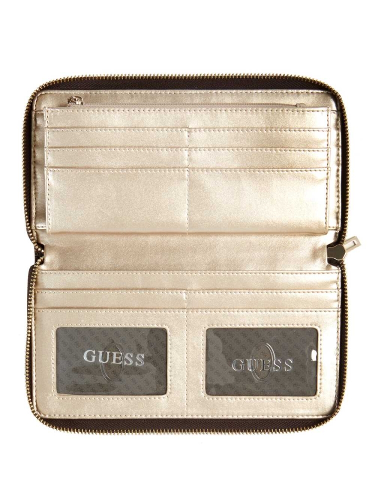 GUESS Illy Check Organizer Women's Wallets Beige | UK5308AGT