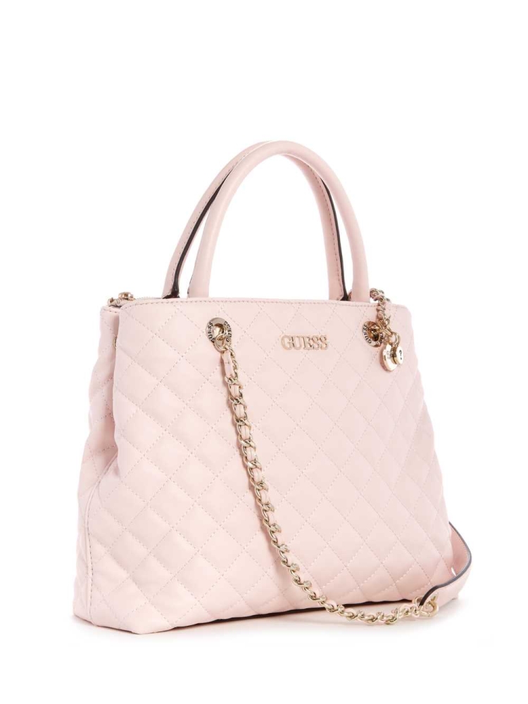 GUESS Illy Society Women's Satchels Light Pink | UK6830HGT