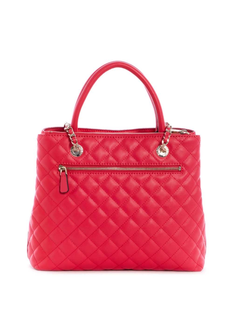 GUESS Illy Society Women's Satchels Red | UK1687PWD