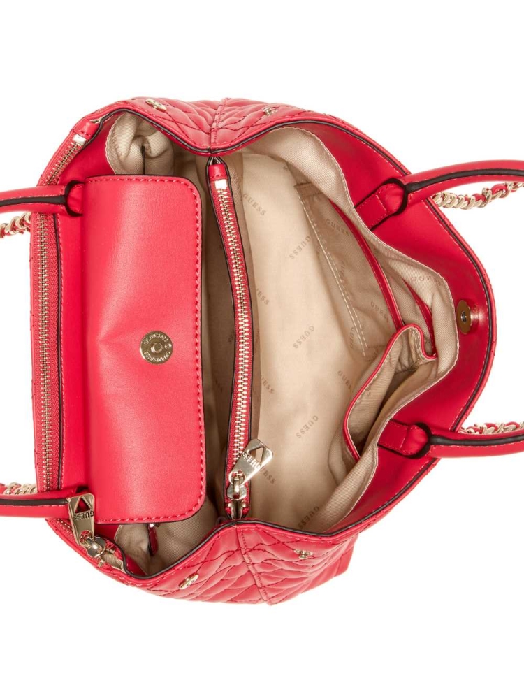 GUESS Illy Society Women's Satchels Red | UK1687PWD