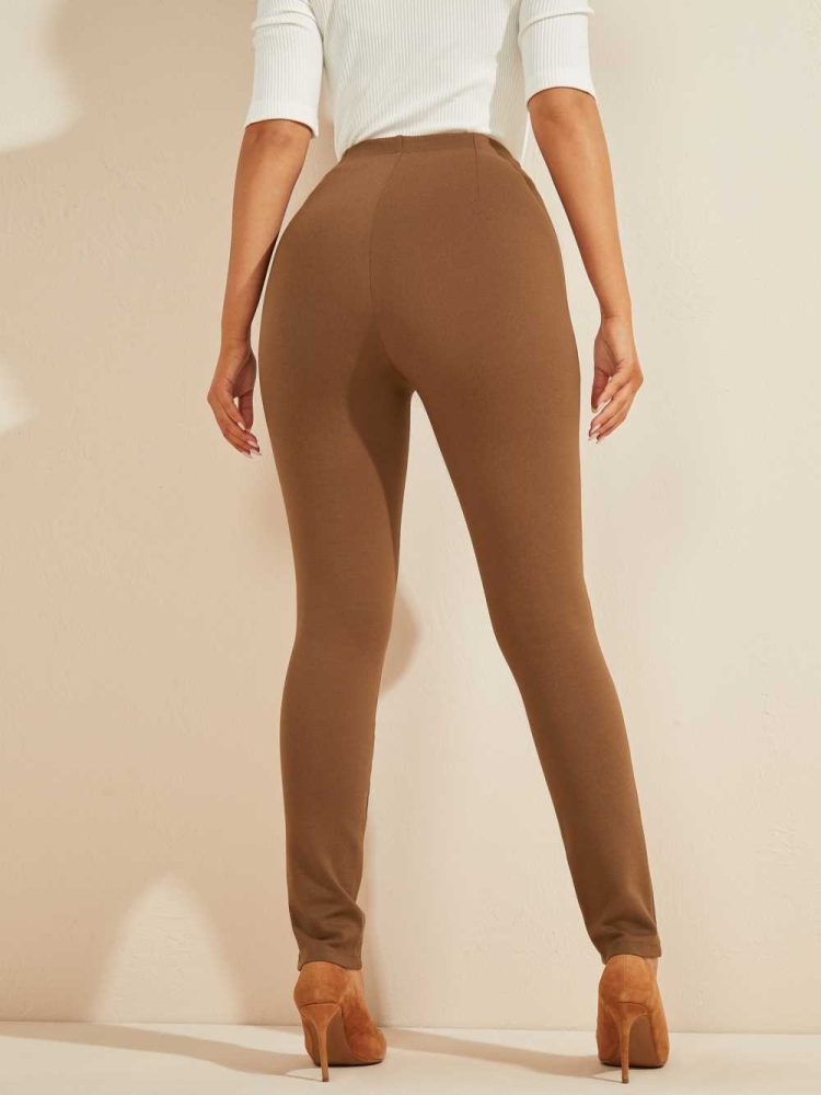 GUESS Jane Ponte Women's Leggings Brown | UK3291VRT