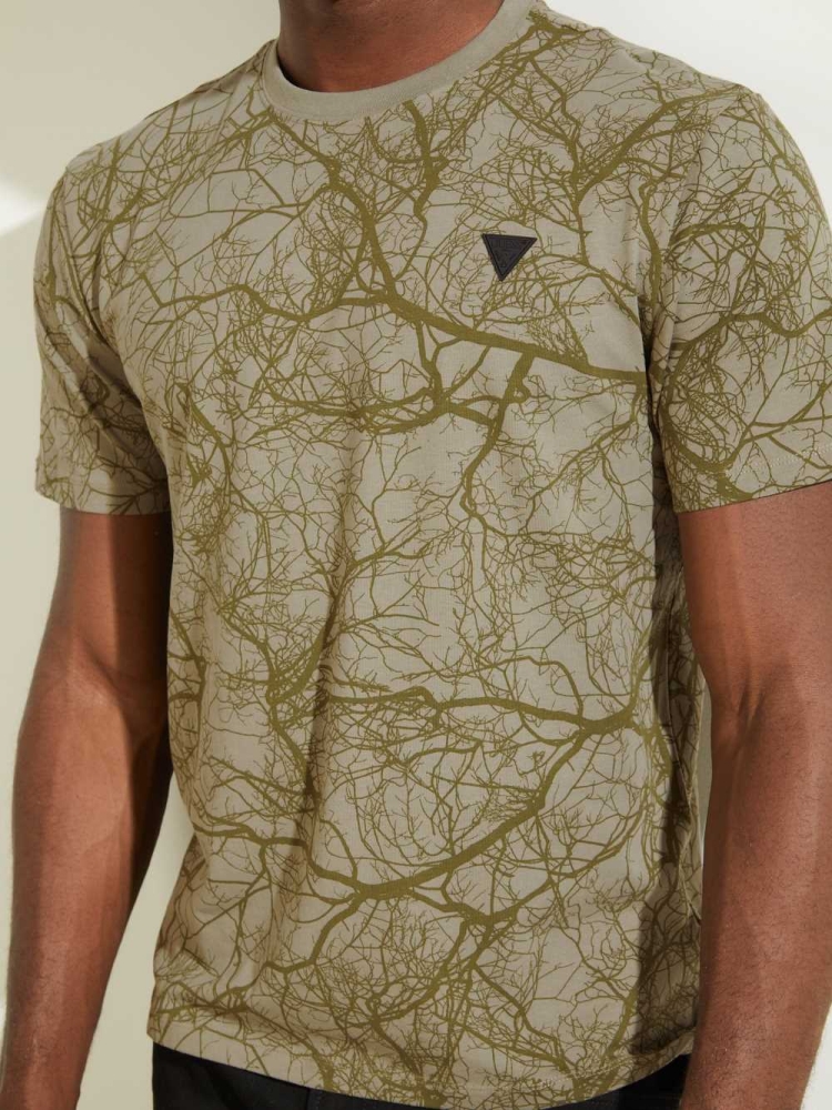 GUESS Jesse Men's T-Shirts Olive | UK2574QKW