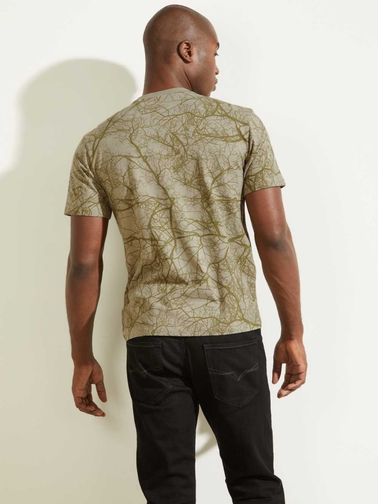 GUESS Jesse Men's T-Shirts Olive | UK2574QKW