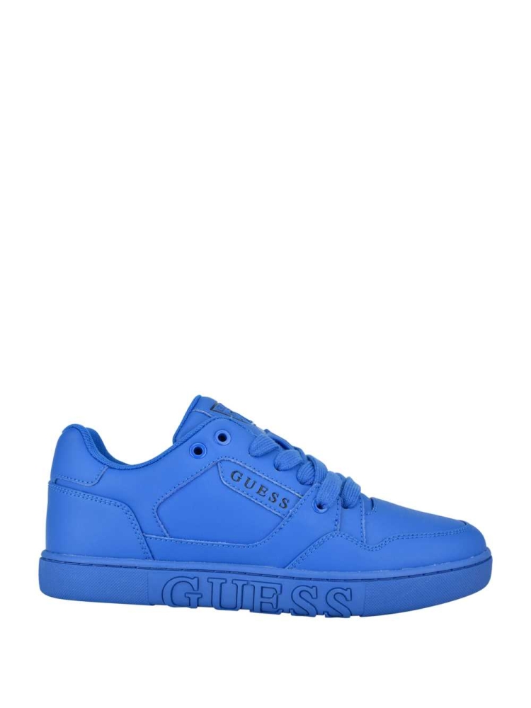 GUESS Julien Embossed Low-Top Women's Sneakers Blue | UK7830MDW