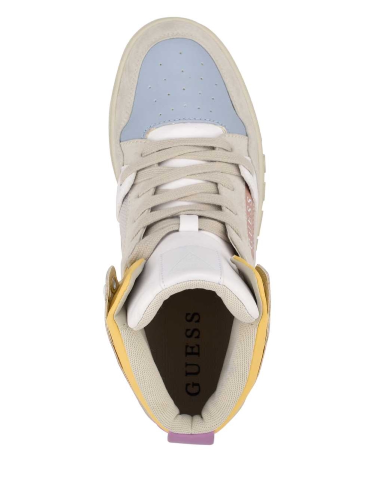 GUESS Justis Faux-Suede High-Top Women's Sneakers Multicolor | UK2709QLW