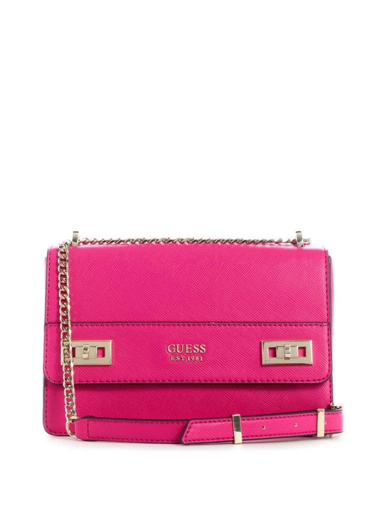 GUESS Katey Convertible Women\'s Crossbodies Fuchsia | UK0435ZJN