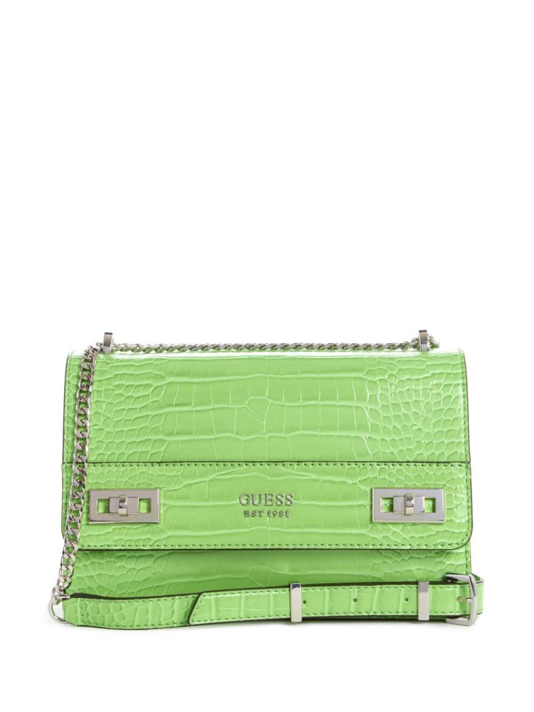 GUESS Katey Convertible Women\'s Crossbodies Green | UK4387POJ