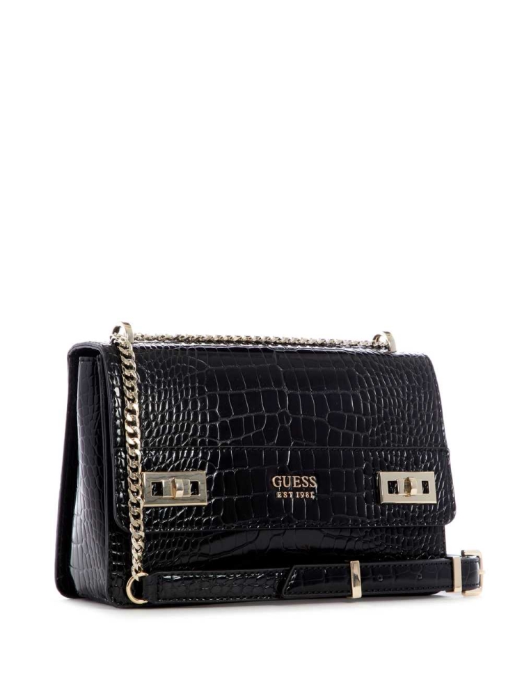 GUESS Katey Convertible Women's Crossbodies Black | UK4517UAL