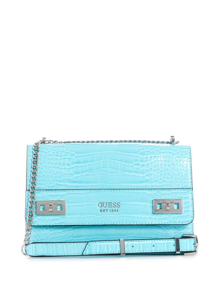 GUESS Katey Convertible Women\'s Crossbodies Light Turquoise | UK6813LFR