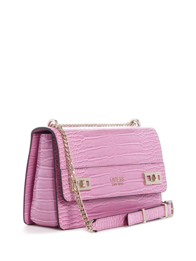 GUESS Katey Convertible Women's Crossbodies Fuchsia | UK8091FGJ