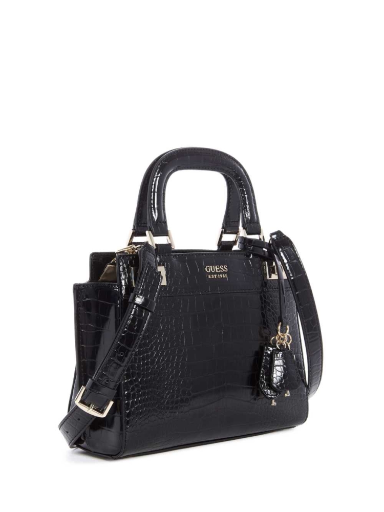 GUESS Katey Girlfriend Women's Satchels Black | UK0589WVY