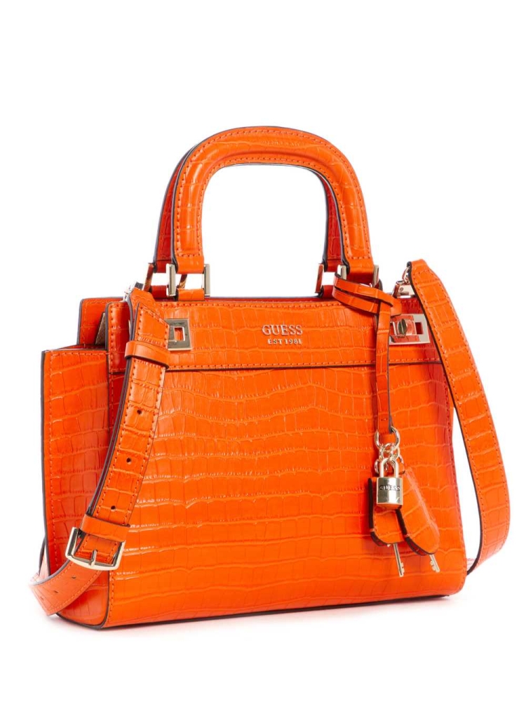 GUESS Katey Girlfriend Women's Satchels Orange | UK9658OXN