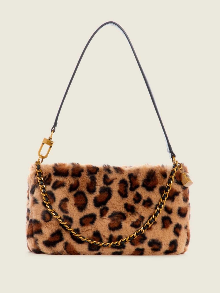 GUESS Katey Luxe Leopard Mini Women\'s Shoulder Bags Leopard | UK0679KQU