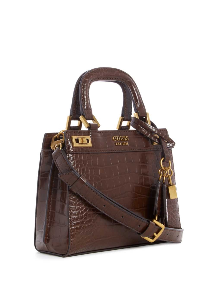 GUESS Katey Mini Women's Satchels Brown | UK6945IYM