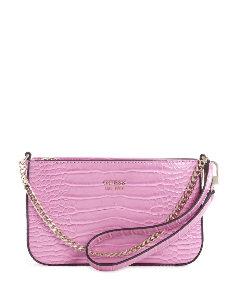 GUESS Katey Mini Women\'s Shoulder Bags Fuchsia | UK4709BKP