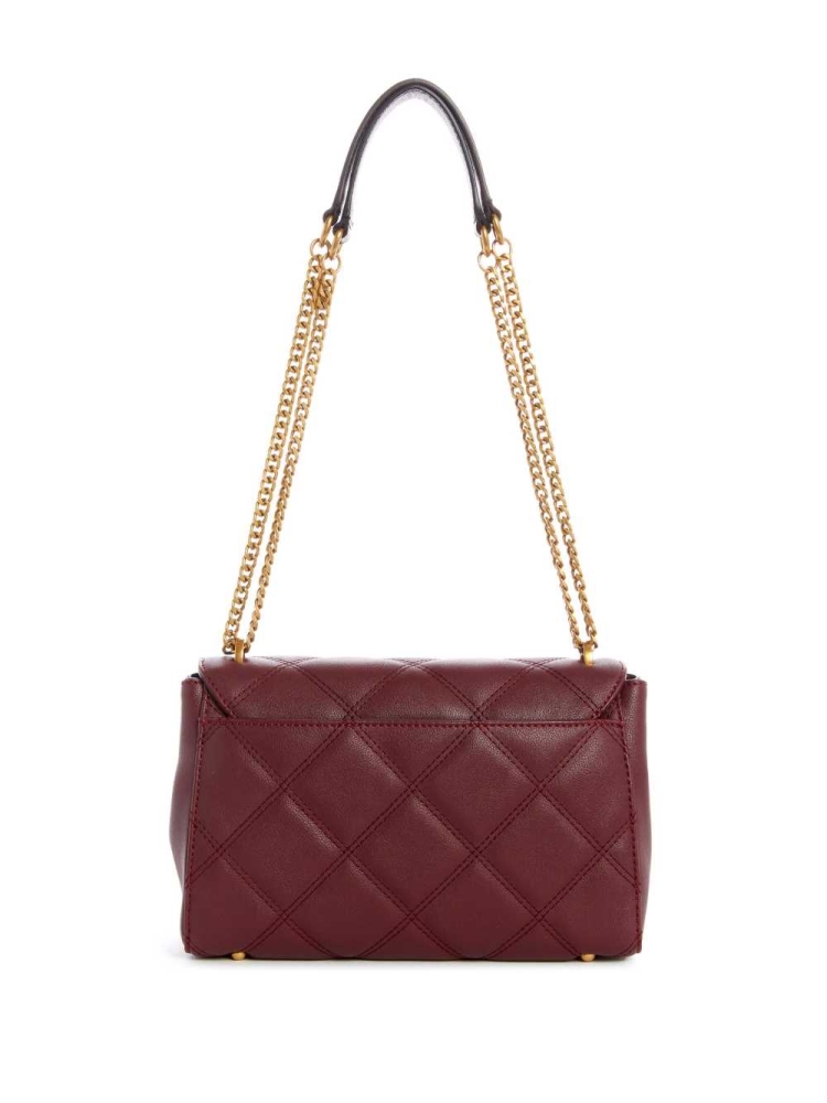 GUESS Katey Quilted Women's Shoulder Bags Burgundy Multicolor | UK2348QLC