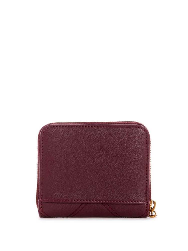 GUESS Katey Small Zip-Around Women's Wallets Burgundy Multicolor | UK4516YHX