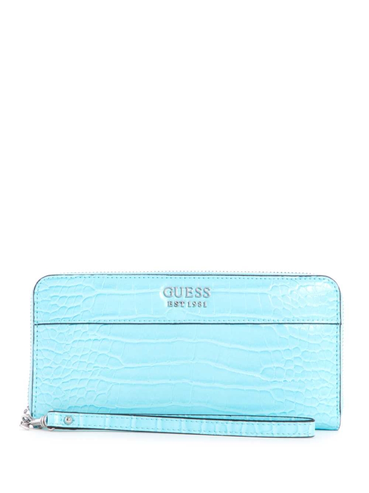 GUESS Katey Zip-Around Women\'s Crossbodies Light Turquoise | UK2147YBC