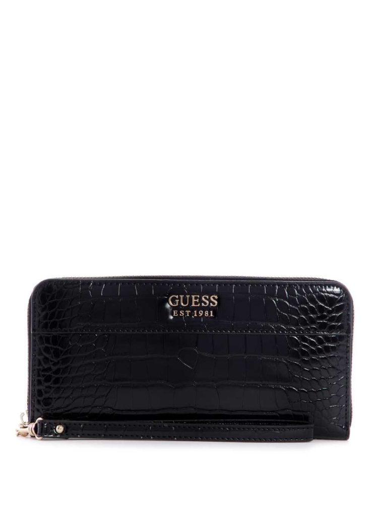 GUESS Katey Zip-Around Women\'s Crossbodies Black | UK5642CYR