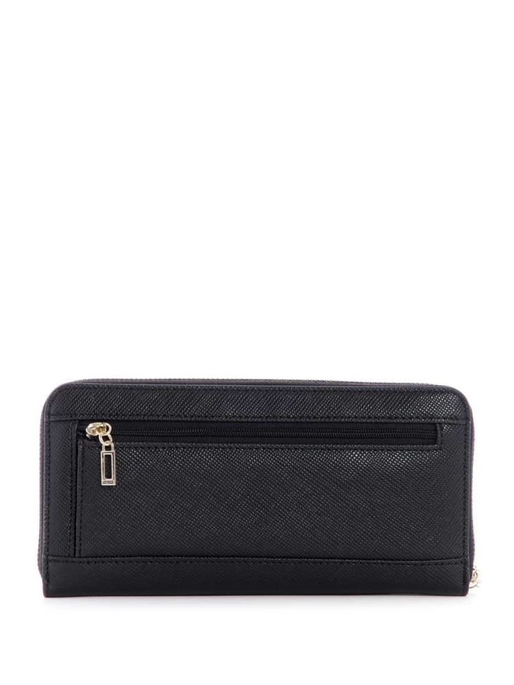 GUESS Katey Zip-Around Women's Wallets Black | UK7341WRJ