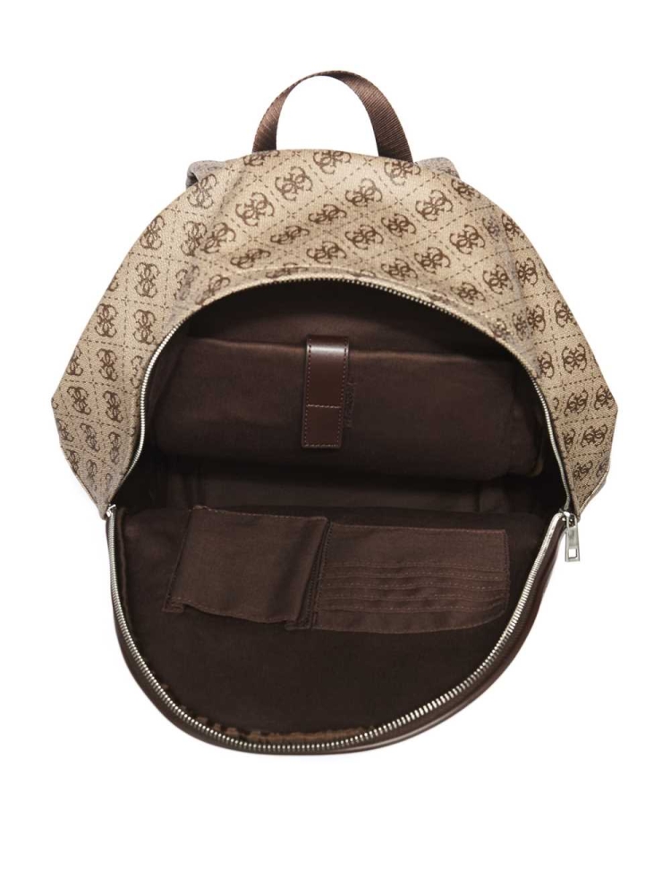 GUESS Kevin Logo-Print Women's Backpacks Brown | UK9107RBD