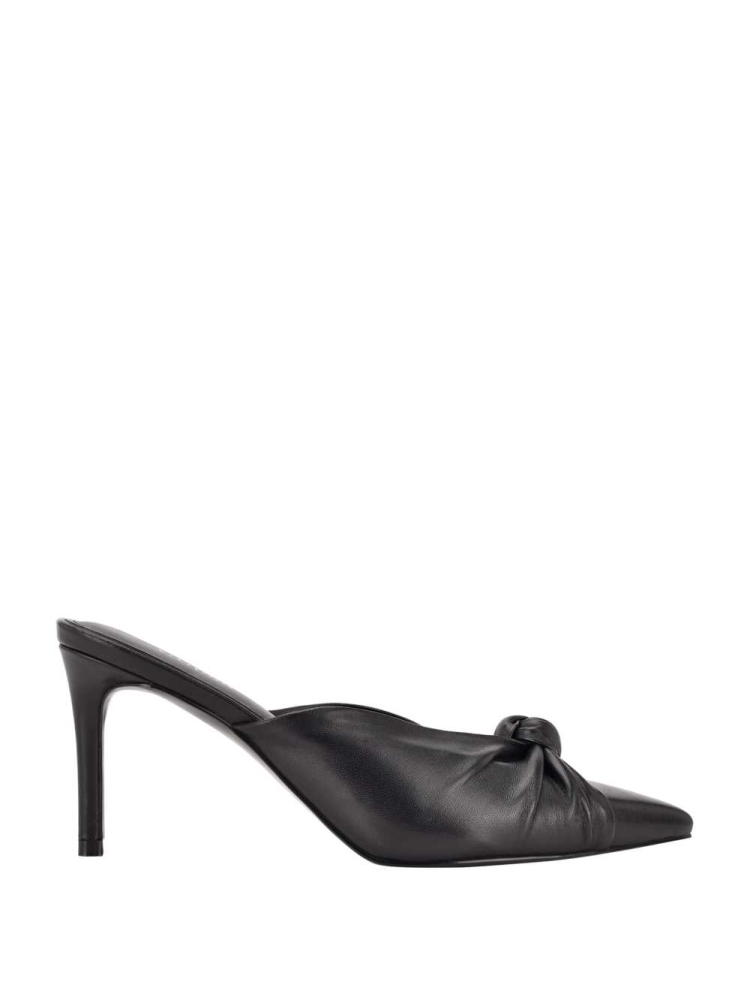 GUESS Knot Front Pointed Toe Mules Women's Mules Black | UK4892ZDN