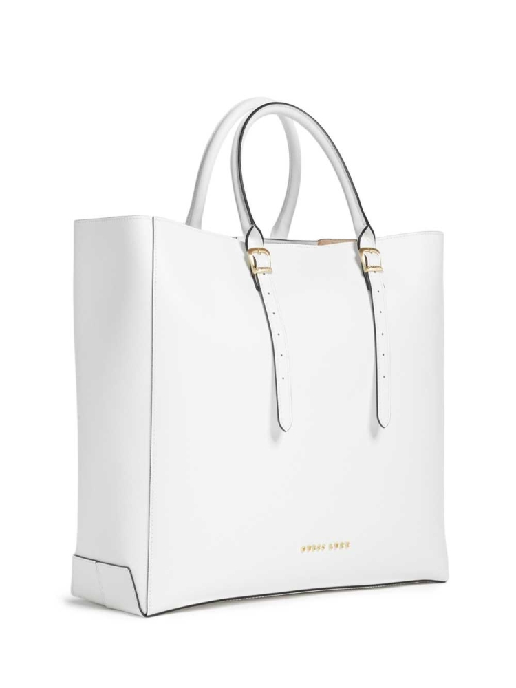 GUESS Lady Luxe Leather Women's Totes White | UK8347QAI