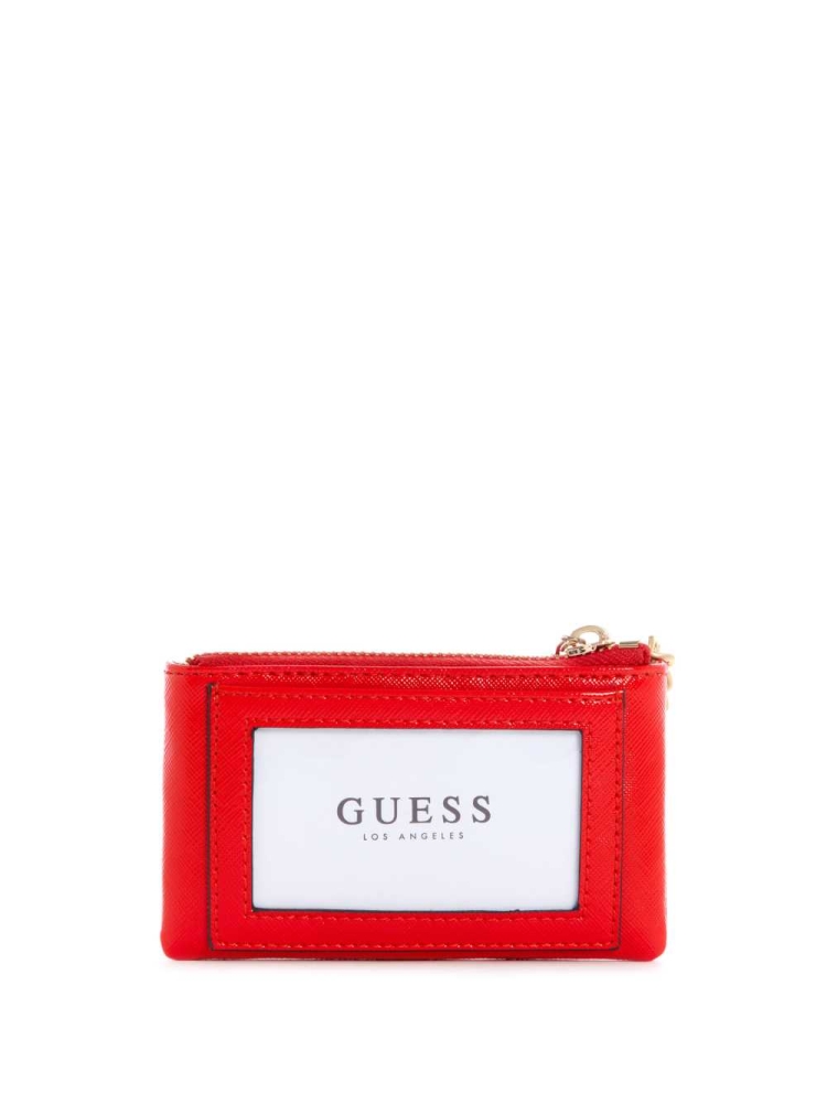 GUESS Layla Zip Pouch Women's Wallets Red | UK6048DGW