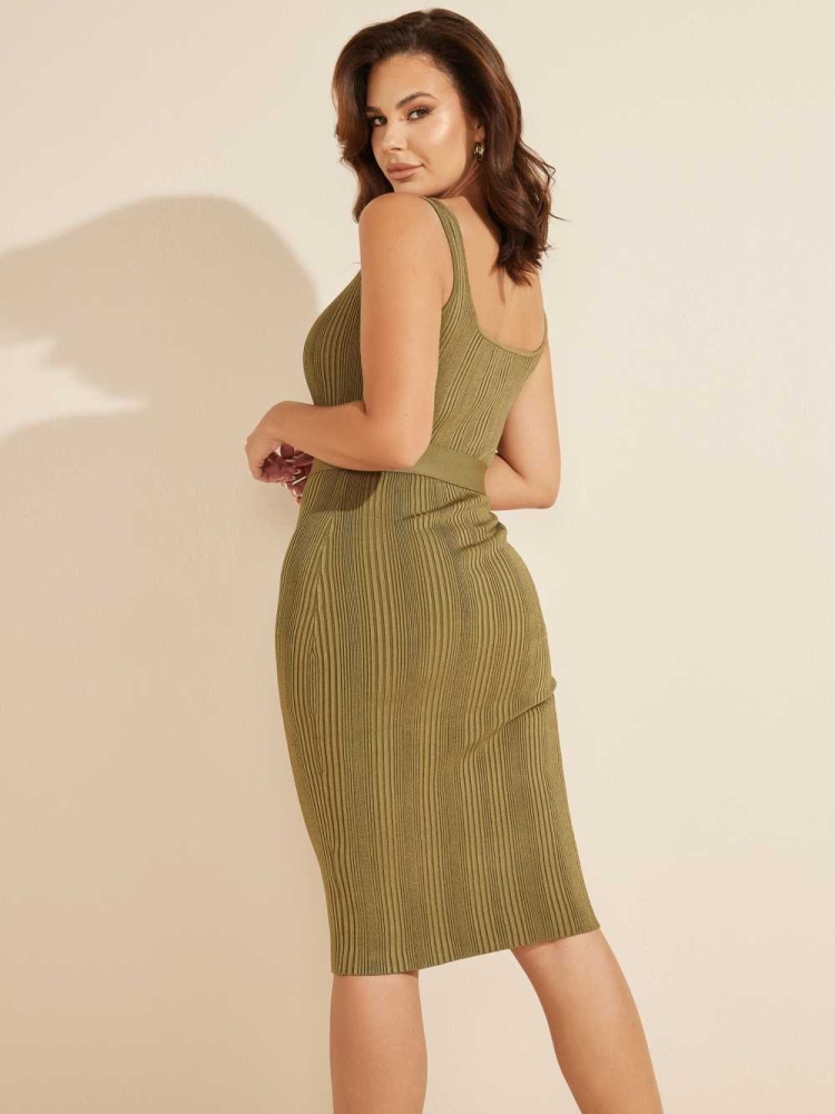 GUESS Leon Women's Dresses Green | UK1452KPT