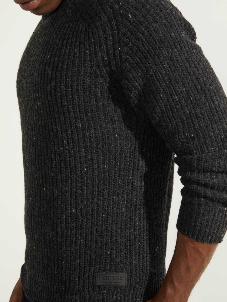 GUESS Lester Hunter Jumper Men's Sweaters Black | UK9728OPM