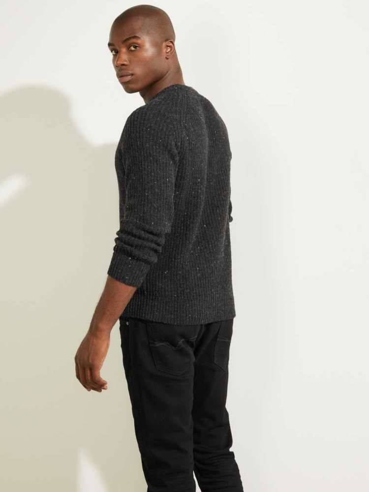 GUESS Lester Hunter Jumper Men's Sweaters Black | UK9728OPM