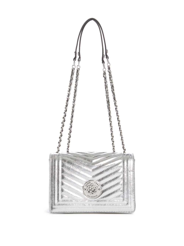 GUESS Lida Convertible Women\'s Crossbodies Silver | UK3506VYS