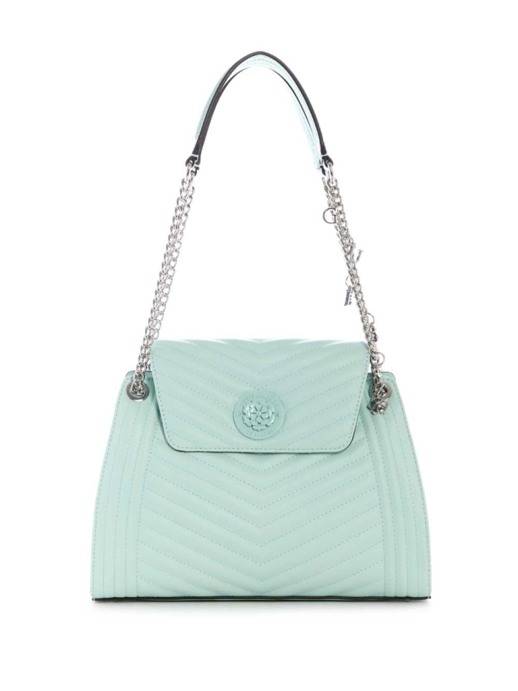 GUESS Lida Convertible Women\'s Satchels Light Turquoise | UK2615ADS