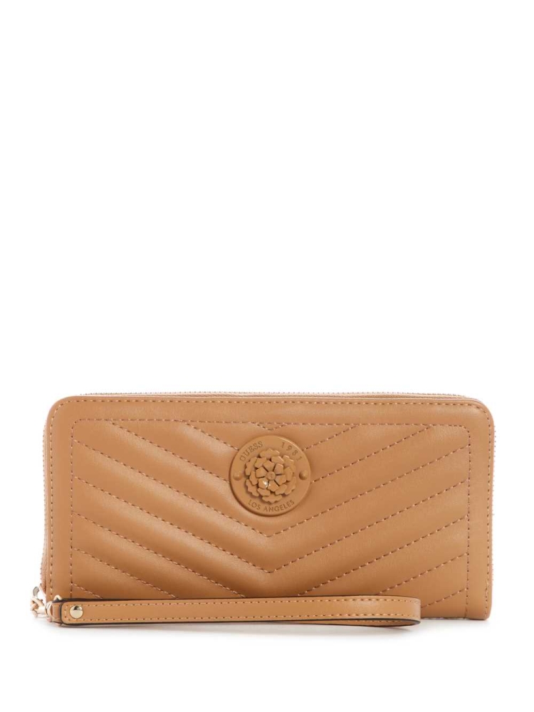 GUESS Lida Zip-Around Women\'s Wallets Beige | UK8416XGK