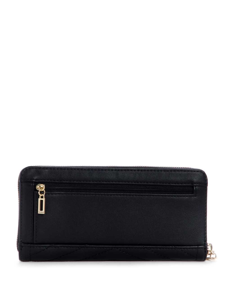 GUESS Lida Zip-Around Women's Wallets Black | UK2470BGK