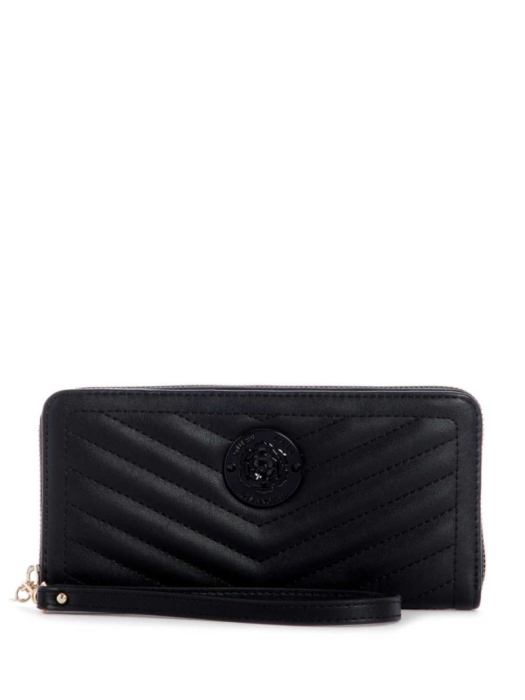 GUESS Lida Zip-Around Women\'s Wallets Black | UK2470BGK