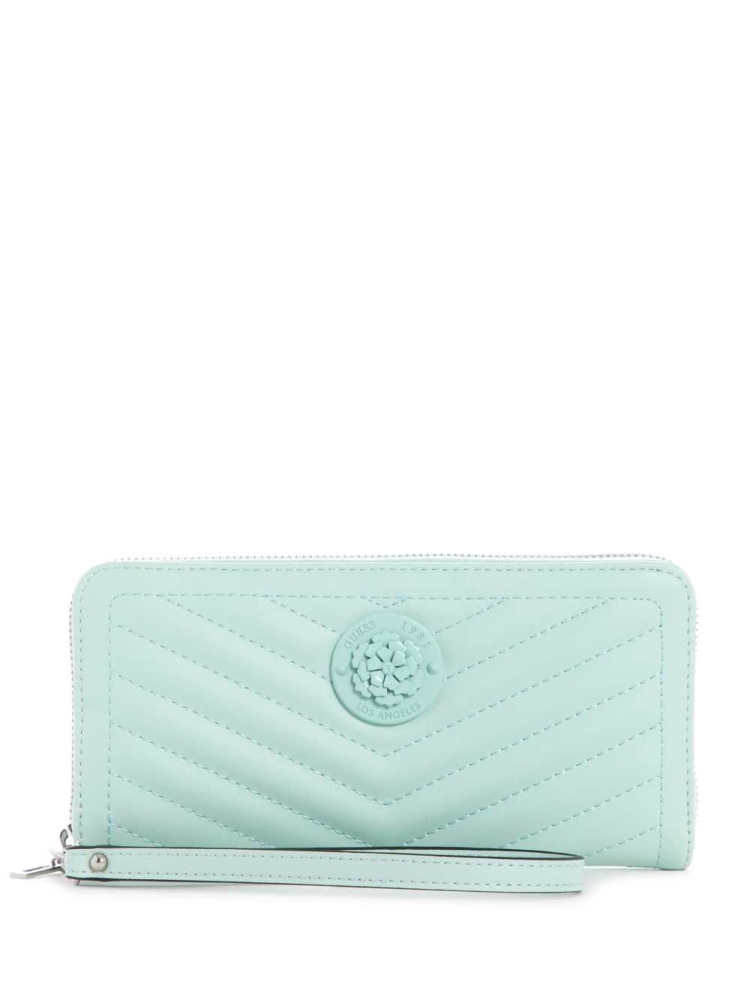 GUESS Lida Zip-Around Women\'s Wallets Light Turquoise | UK0492XMW