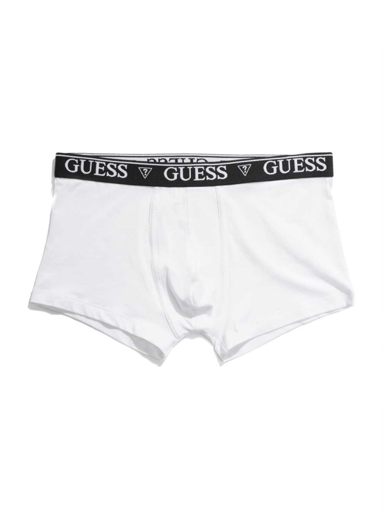 GUESS Logo Band Boxer Briefs Men\'s Underwear White | UK3079BNH