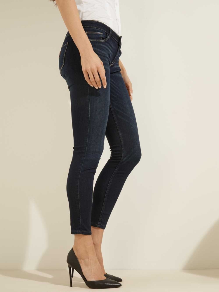 GUESS Low-Rise Power Skinny Women's Jeans Wash | UK7840FWM