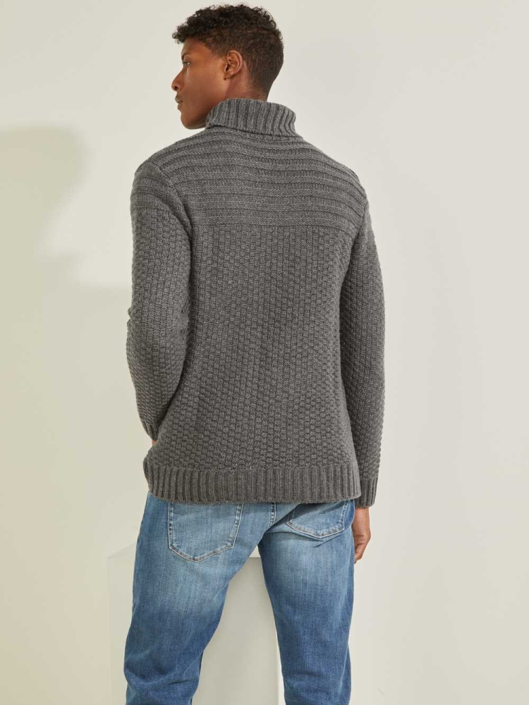 GUESS Lynton Ski Turtleneck Men's Sweaters Dark Grey | UK5823YRX