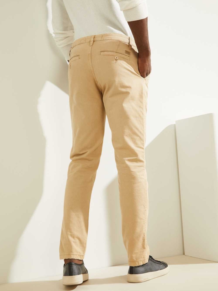 GUESS Max Men's Pants Beige | UK9280HFA